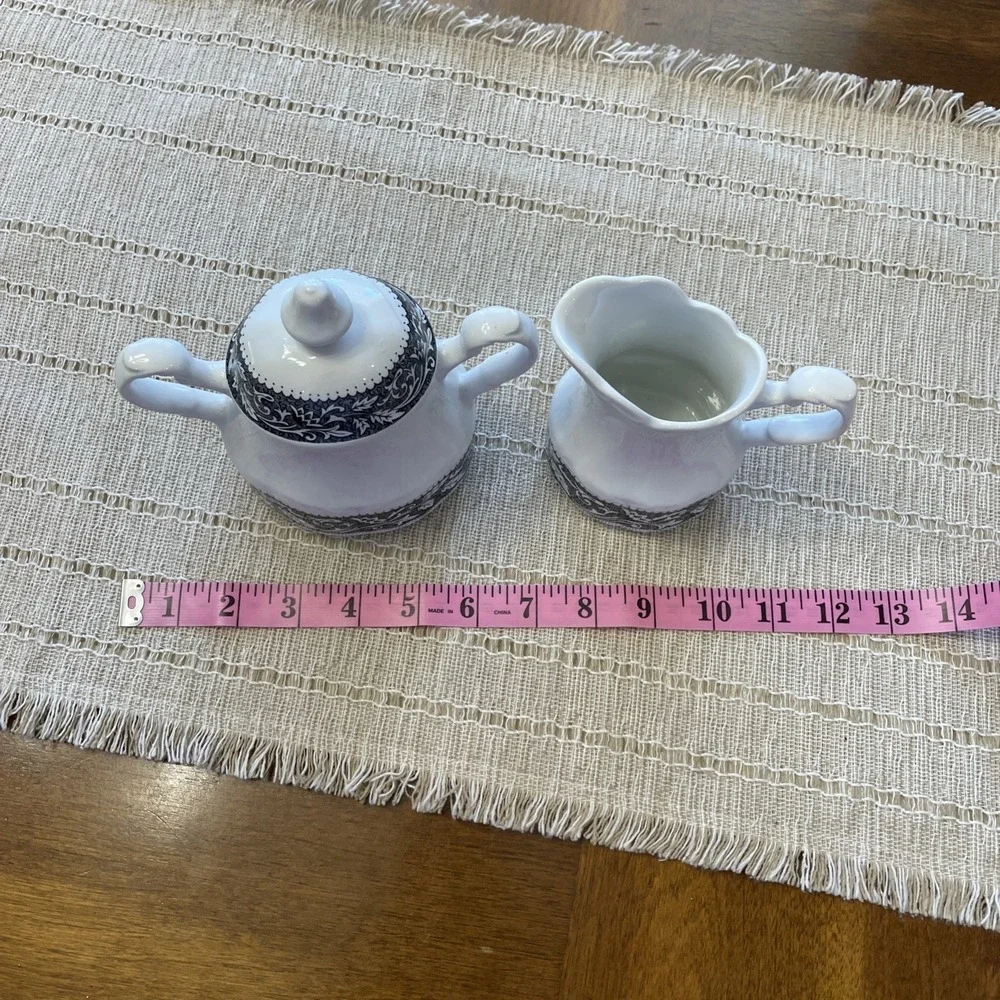 Vintage Sterling Colonial Ironstone J&G Meakin Sugar & Creamer ENGLAND Black